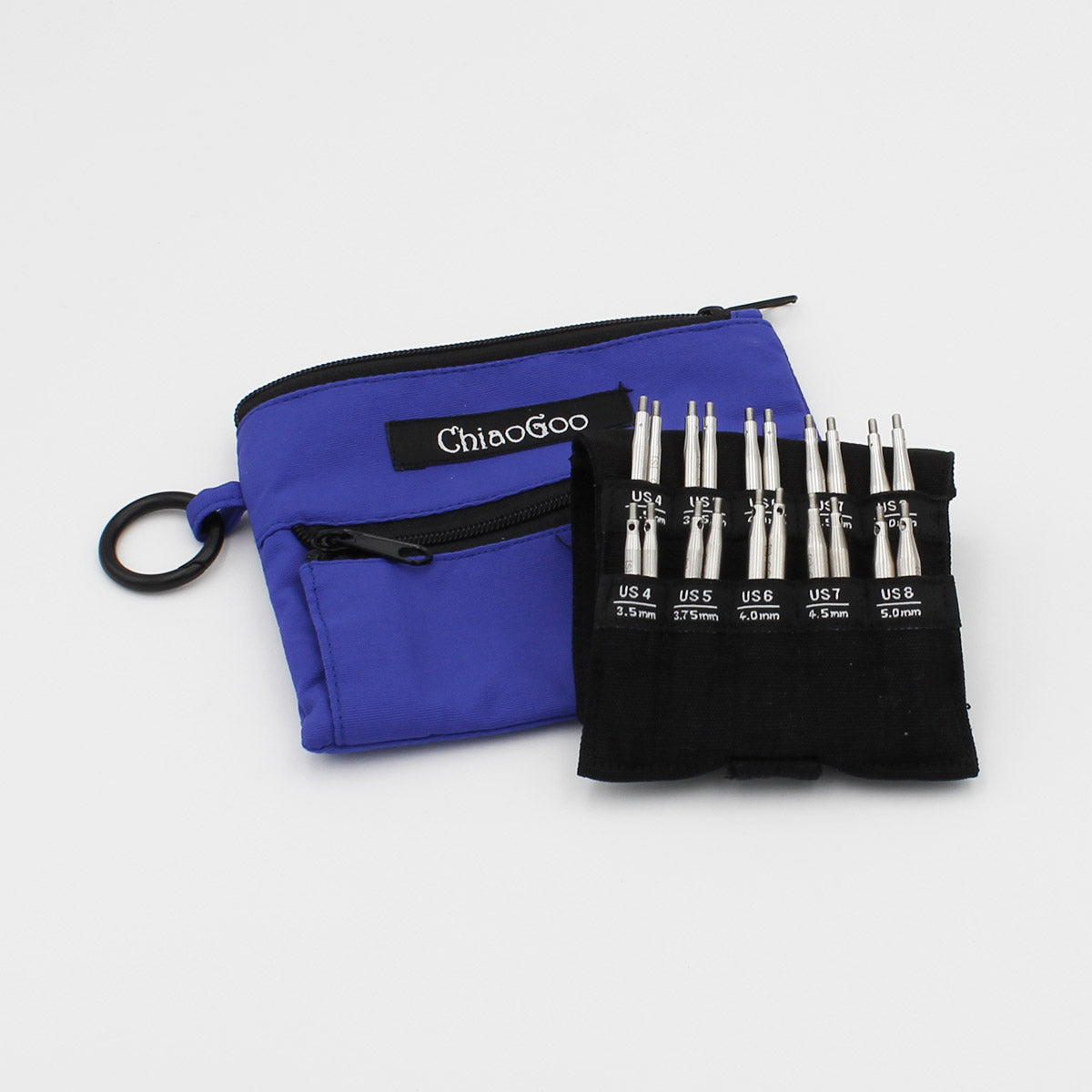 Kit d’aiguilles interchangeables Twist Shorties Bleu 2″ et 3″ (3,5mm à 5mm) - ChiaoGoo