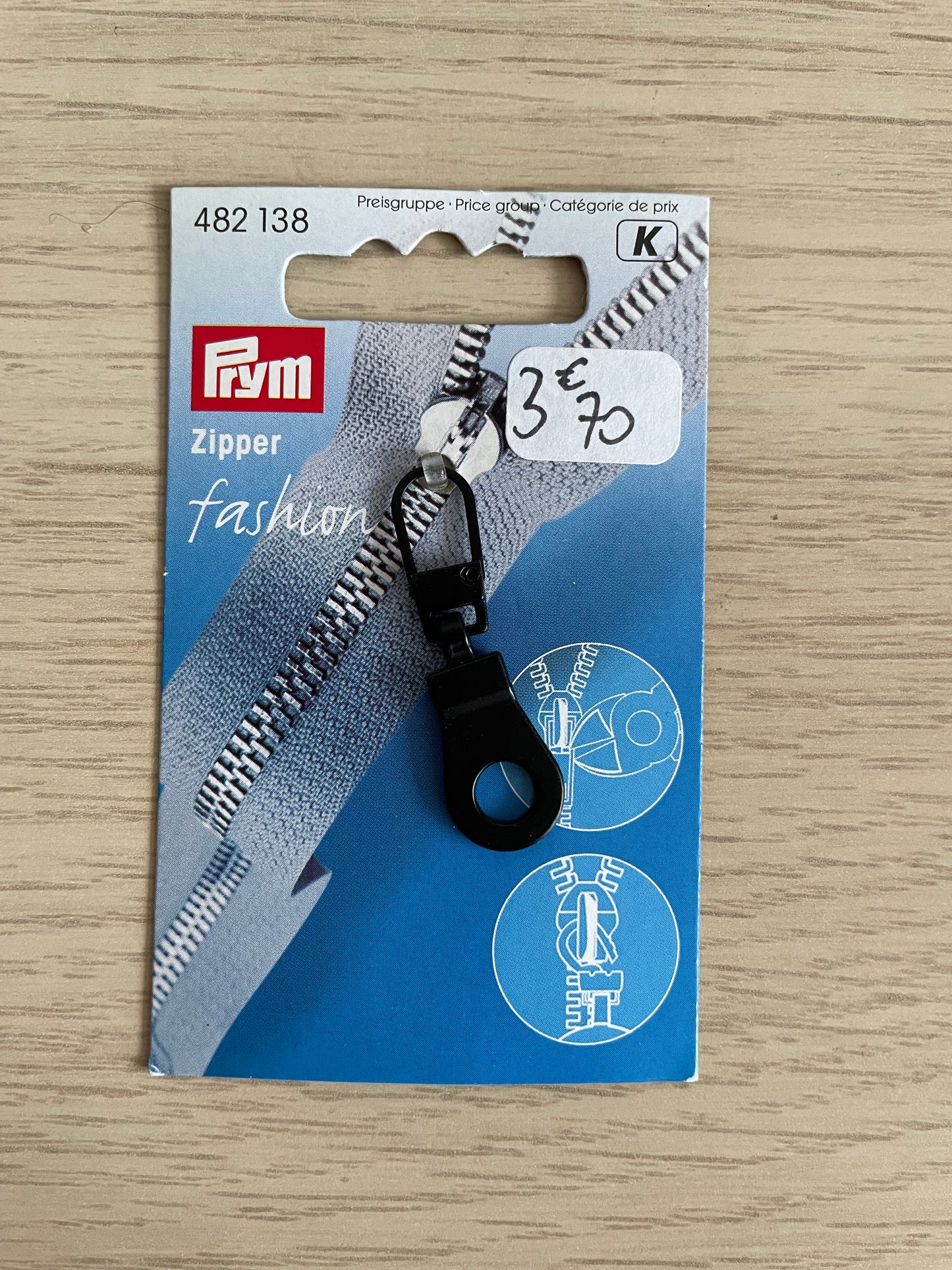 Tirette pour fermeture éclair - Oeillet noir - Prym