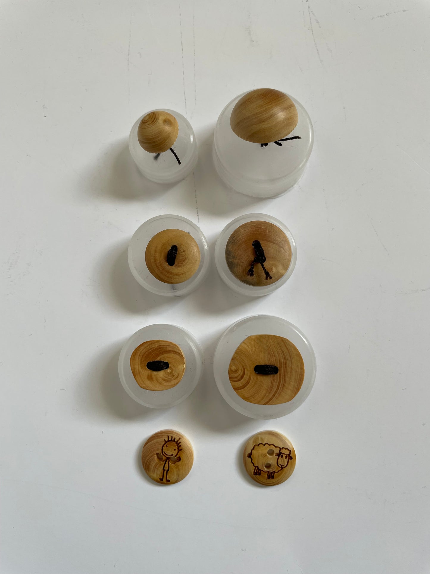 Boutons bois d'olivier