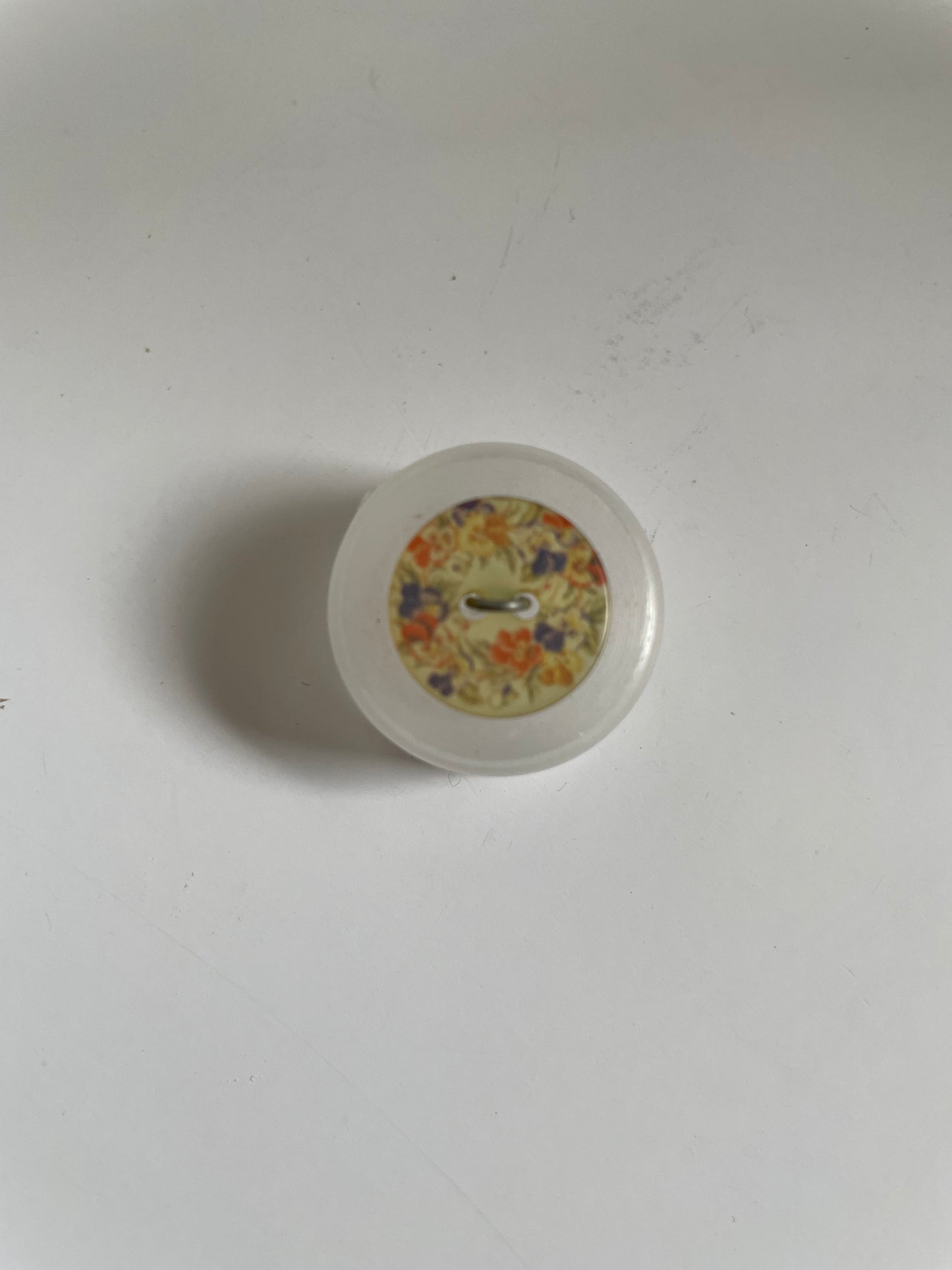 Boutons transparents fleuris 15mm