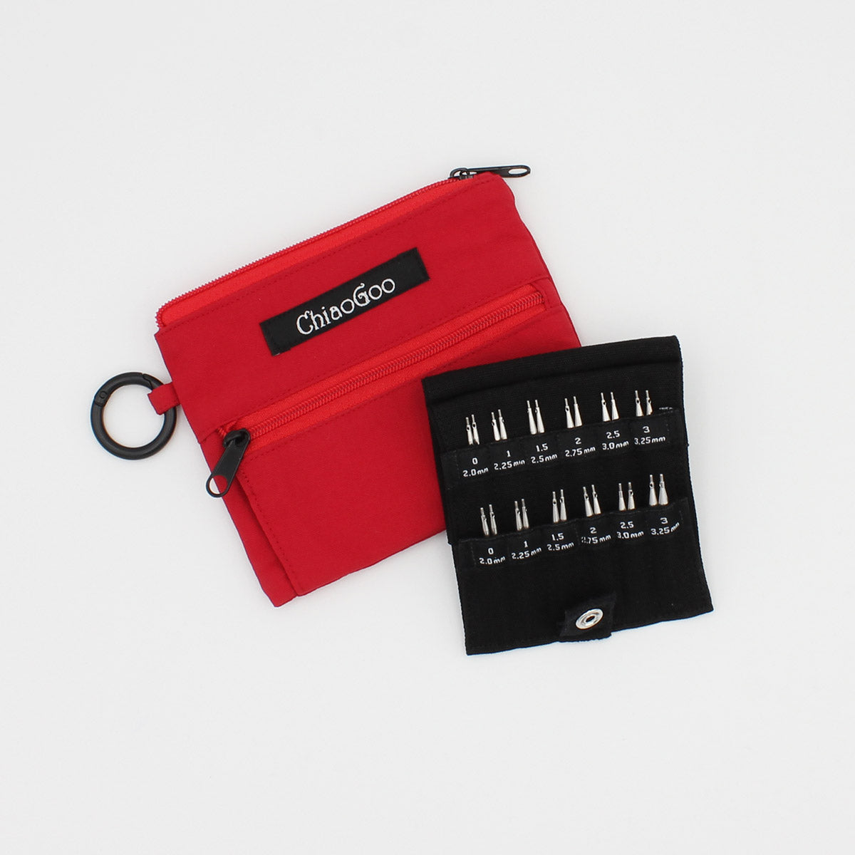 Kit d'aiguilles interchangeables Twist Shorties Rouge 2″ et 3″ (2mm à 3,25mm) - ChiaoGoo