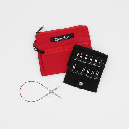 Kit d'aiguilles interchangeables Twist Shorties Rouge 2″ et 3″ (2mm à 3,25mm) - ChiaoGoo
