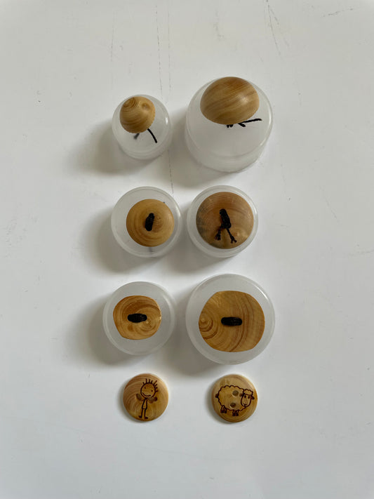 Boutons bois d'olivier